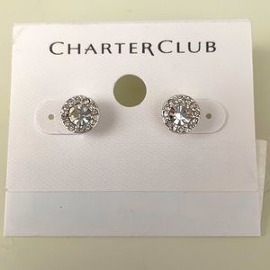 Charter Club- round, silver earrings